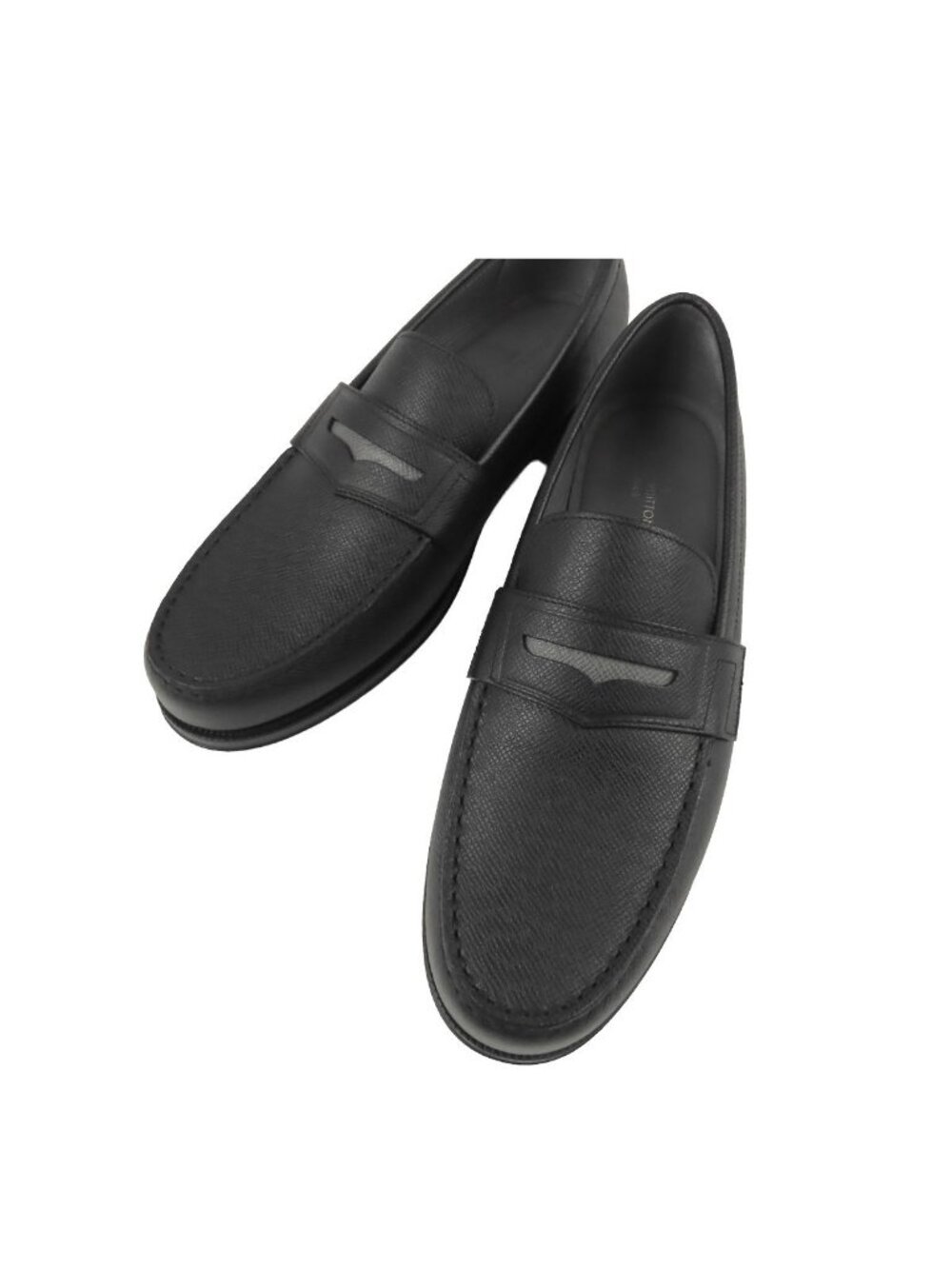 Louis Vuitton Loafers Black Gray Taiga Business Shoes 9